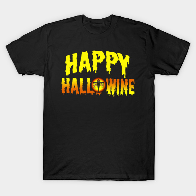 Happy Hallowine Halloween Shirts Gifts on October 31 T-Shirt-TOZ